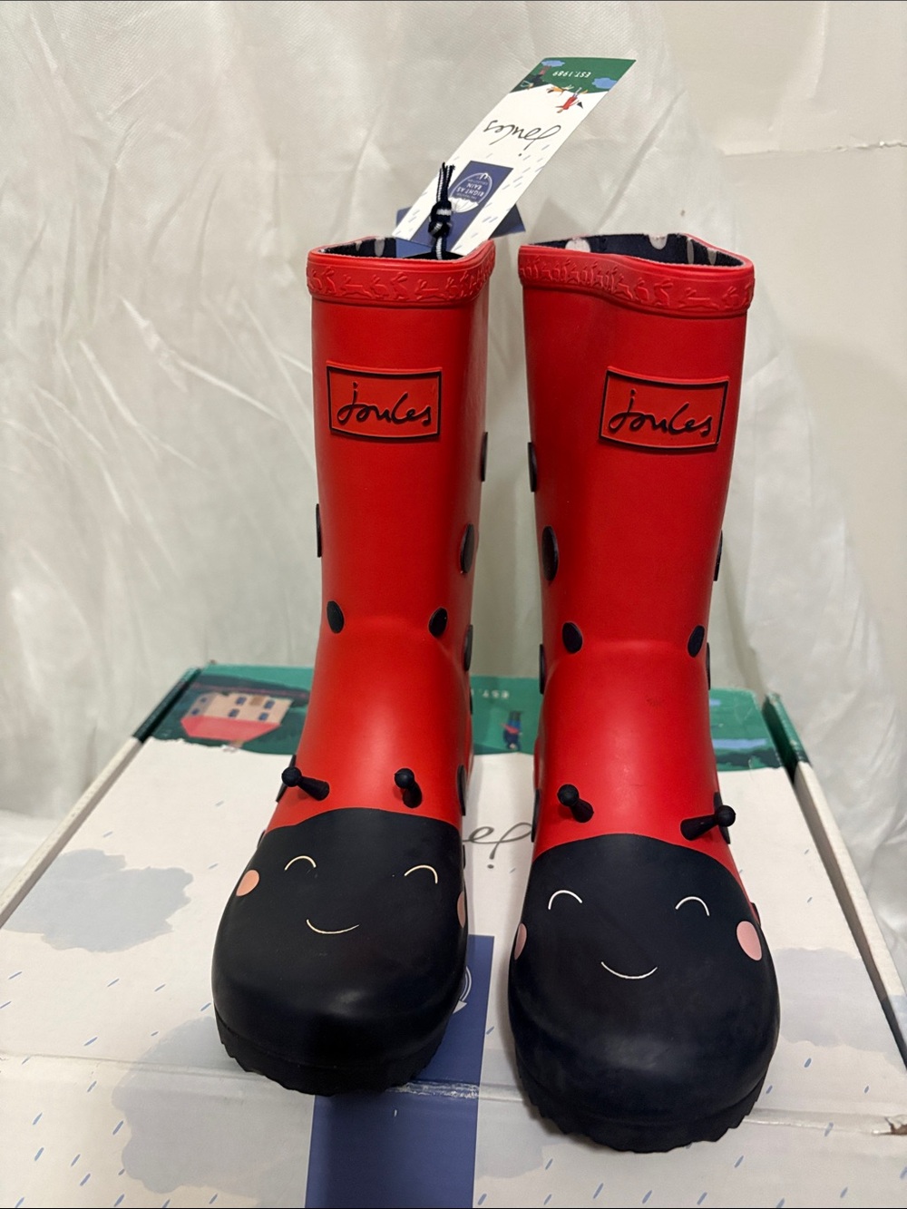 Joules Kids' Ladybug Rain Boots size US 13 NWT